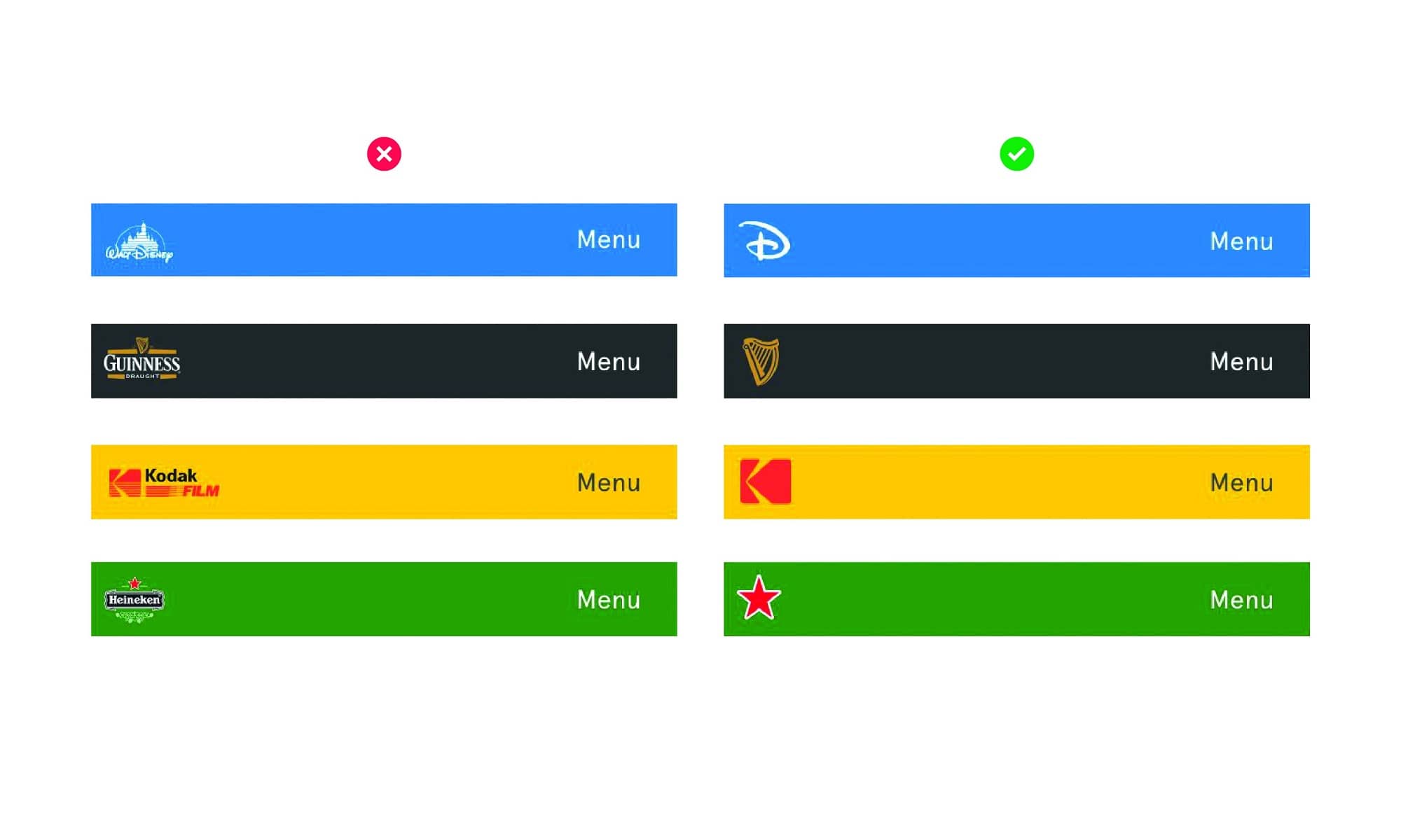 Exemples de logos responsives réussis et ratés